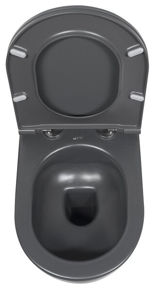 Isvea Isvea, INFINITY fali WC-csésze, perem nélküli, 36,5x53cm, antracit, 10NF02005-2C