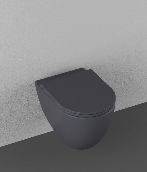 Isvea Isvea, INFINITY fali WC-csésze, perem nélküli, 36,5x53cm, antracit, 10NF02005-2C