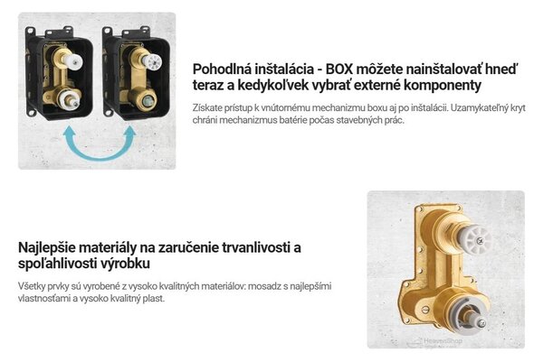 Deante Rejtett zuhanygarnitúra, csaptelep BOX-szal