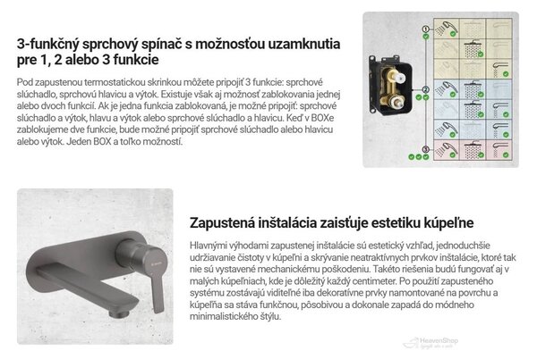 Deante Rejtett zuhanygarnitúra, csaptelep BOX-szal