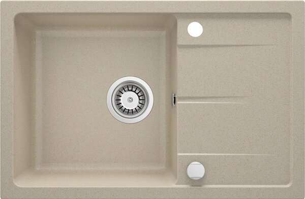 Deante Leda, gránit munkalap 670x440x164 mm Z / O, 3,5 "+ szifon, 1 kamrás, homok, ZRD_7113