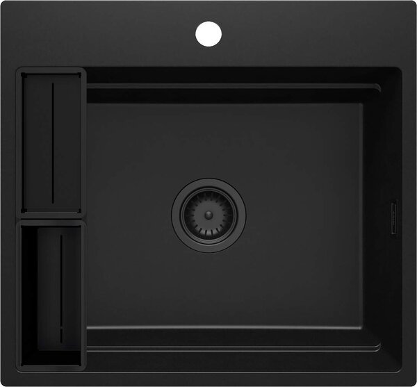Deante Magnetic, 1 kamrás gránit mosogató 560x520x220mm, fekete matt, DEA-ZRM_N10A