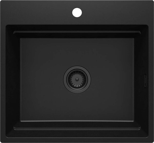 Deante Magnetic, 1 kamrás gránit mosogató 560x520x220mm, fekete matt, DEA-ZRM_N10A