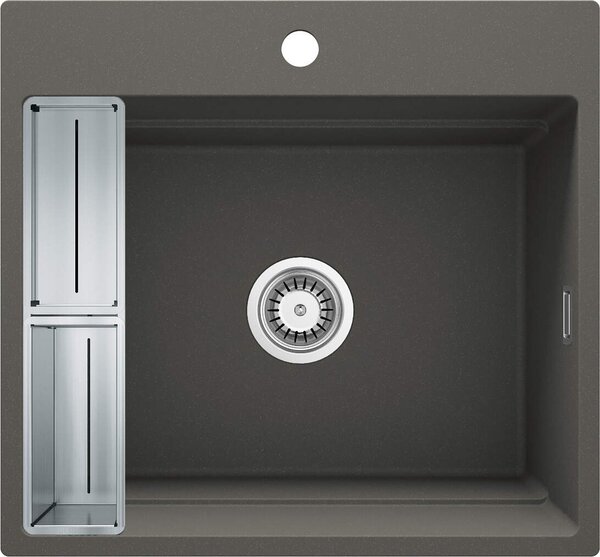 Deante Magnetic, 1 kamrás gránit mosogató 560x520x220mm, antracit metál, DEA-ZRM_T10A