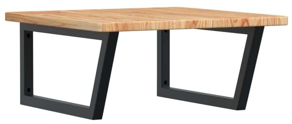 VidaXL Falra Szerelhető Mosdópolc - Tömör Tölgyfa és Acél - 60x60 cm