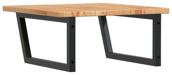 VidaXL Falra Szerelhető Mosdópolc - Tömör Tölgyfa és Acél - 60x60 cm
