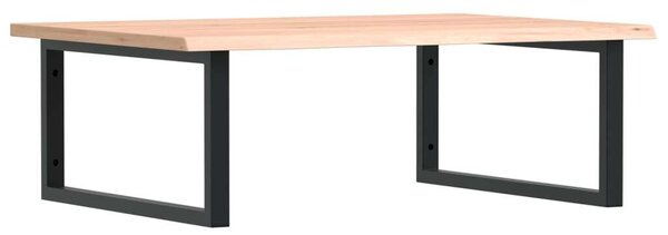 VidaXL Falra Szerelhető Mosdópolc - Tömör Tölgyfa - 80x60cm