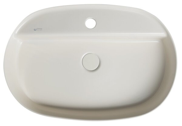 Isvea Isvea, INFINITY OVAL kerámia munkalap mosogató, 60x40 cm, Ivory, 10NF65060-2K