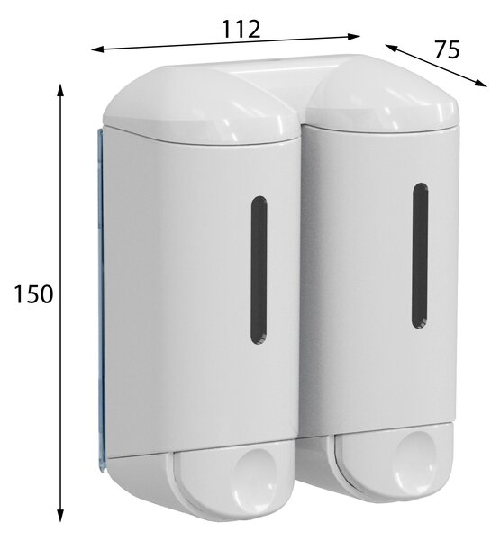 MARPLAST MARPLAST, SHOWER SMALL dupla folyékony szappanadagoló, 2x170ml, fehér, A94601