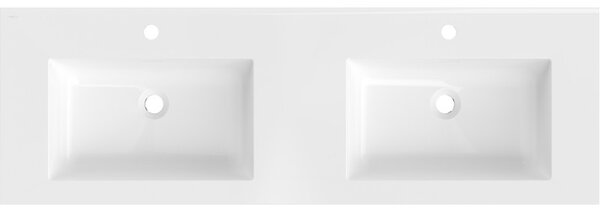 Mexen Otis, süllyesztett dupla mosogató 141 x 46,5 cm, fényes fehér, 25181400D
