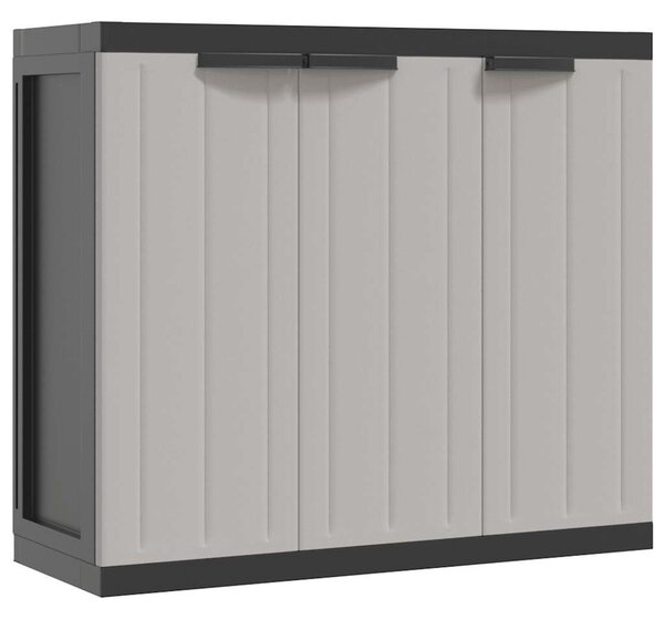 Szürke és fekete PP kültéri tárolószekrény 97 x 37 x 85 cm