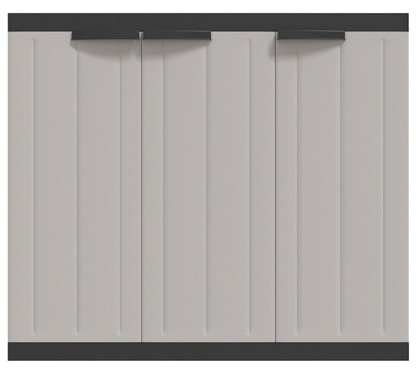 Szürke és fekete PP kültéri tárolószekrény 97 x 37 x 85 cm