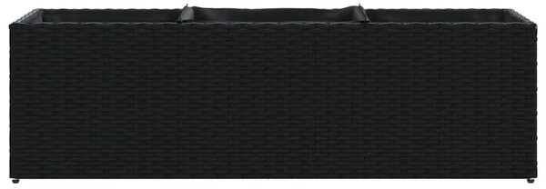 VidaXL fekete polyrattan kerti ültetőláda 3 cseréppel 105x30x32 cm