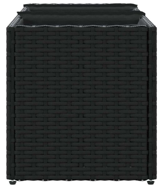 VidaXL fekete polyrattan kerti ültetőláda 3 cseréppel 105x30x32 cm