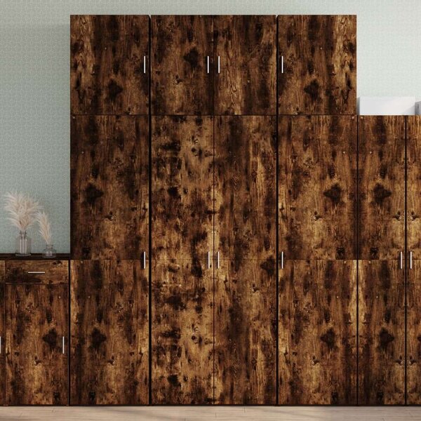 VidaXL füstös tölgy színű szerelt fa magasszekrény 80 x 42,5 x 249 cm
