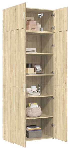 VidaXL sonoma tölgy színű szerelt fa tárolószekrény 80 x 42,5 x 225 cm
