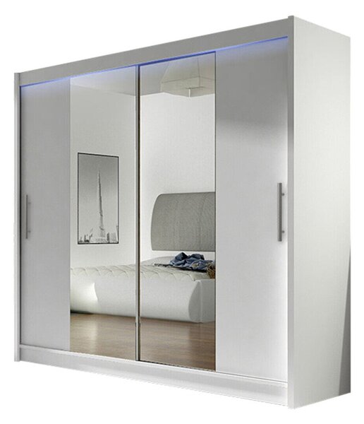 Gardróbszekrény Closico Pallor II, Laminált forgácslap, 215x180x58cm, Fehér