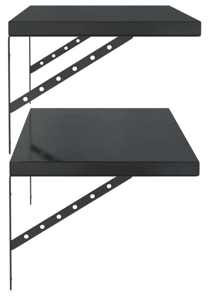 VidaXL Fali Polc - 2 db - 100x40 cm - Fekete
