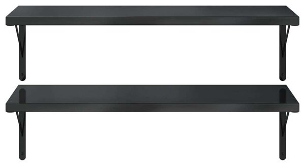 VidaXL Fali Polc - 2 db - 100x40 cm - Fekete