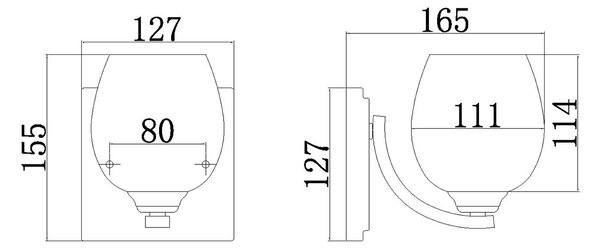 Feiss glamour klasszikus fali lámpa bath króm átlátszó elsfe-kalli1-bath