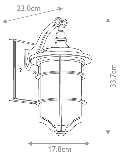 Kichler klasszikus kültéri fali lámpa royal marine fekete elsklroyalmarine2s IP44