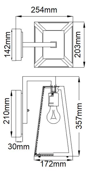 Kichler klasszikus kültéri fali lámpa delison barna elskl-delison-m-rz IP44