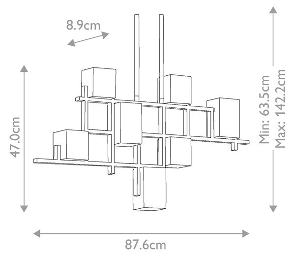 Kichler modern csillár city lights fehér nikkel elskl-city-lights7b