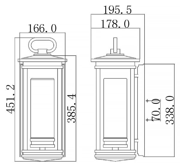 Kichler klasszikus kültéri fali lámpa south hope sötétbarna elskl-south-hope-m IP44
