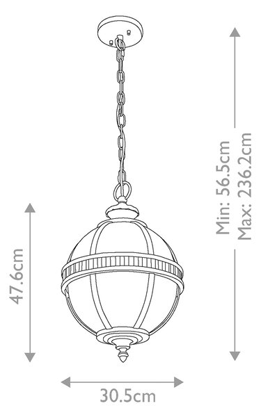 Kichler klasszikus vintage kültéri függeszték halleron szürke elskl-halleron-8m IP44