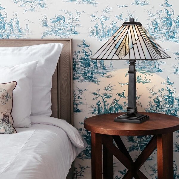 Elstead lighting klasszikus tiffany asztali lámpa alderley barna sokszínű elstf-alderley-tl-l