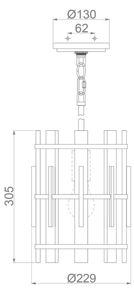 Quoizel loft függeszték wood hollow fekete falusias elsqz-wood-hollow-mp