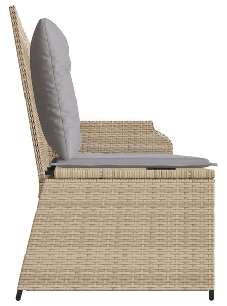 VidaXL bézs polyrattan dönthető kerti pad párnával