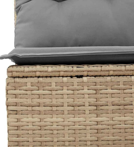 VidaXL bézs polyrattan dönthető kerti pad párnával