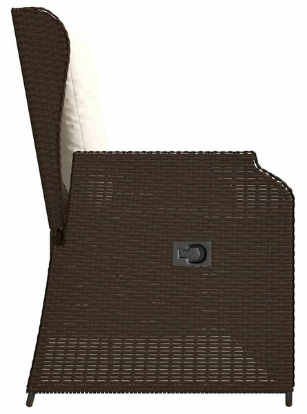 VidaXL Kertbútor - Dönthető Polyrattan Pad - Barna - 2 személyes