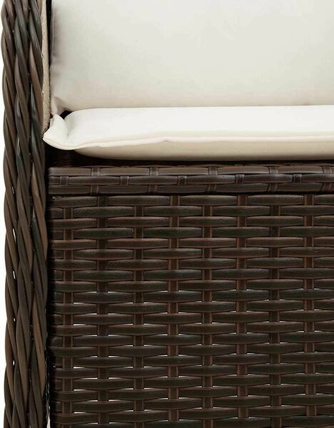 VidaXL Kertbútor - Dönthető Polyrattan Pad - Barna - 2 személyes