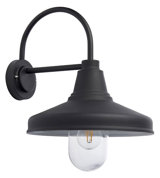 Endon loft skandináv kültéri fali lámpa farmhouse fekete átlátszó end95899 IP44