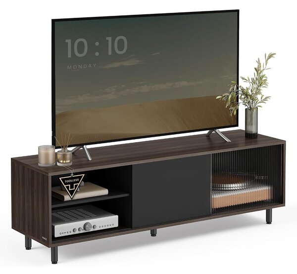 VASAGLE TV-állvány szerszámmentes összeszereléssel (akár 60" TV-hez), 140 x 39 x 45 cm, hamubarna
