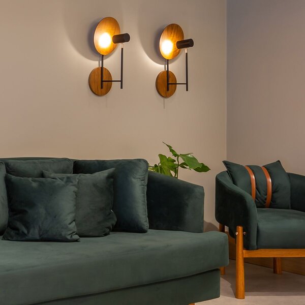 Quintiesse modern skandináv fali lámpa dot faipari elsqn-dot-wb1-teak
