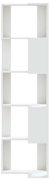 VidaXL 5 szintes fehér szerelt fa sarok könyvespolc 50 x 50 x 179 cm