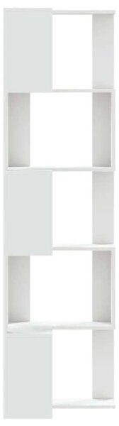 VidaXL 5 szintes fehér szerelt fa sarok könyvespolc 50 x 50 x 179 cm