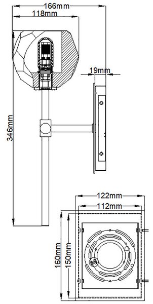 Quintiesse glamour fürdőszobai lámpa regalia csiszolt króm átlátszó elsqnregalia1pcbath IP44