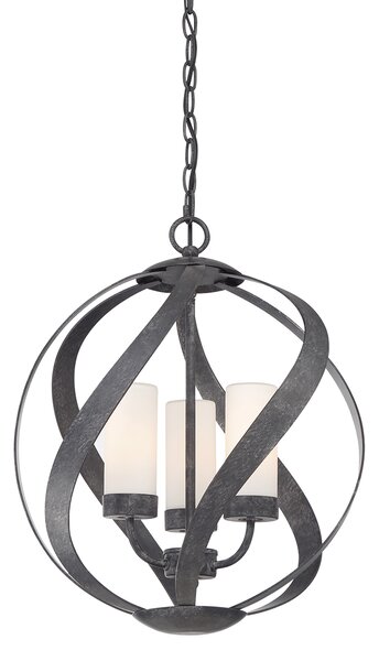 Quintiesse klasszikus loft vintage kültéri függeszték blacksmith fekete opál elsqnblacksmith3pobk IP44