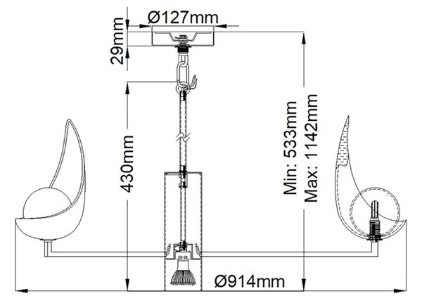 Quintiesse glamour modern csillár ren fekete arany elsqn-ren5