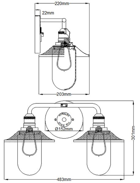 Quintiesse klasszikus fürdőszobai lámpa rigby csiszolt króm elsqn-rigby2-bath-pc IP44