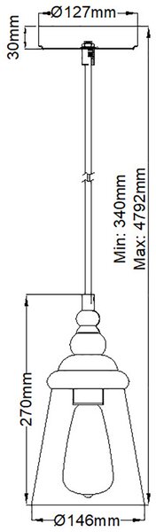 Quintiesse modern függeszték loras króm elsqn-loras-1mp