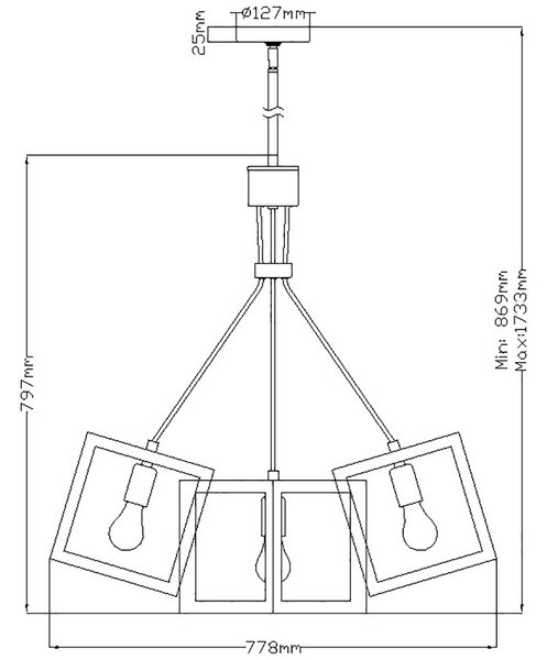 Quintiesse modern függeszték ensemble polírozott nikkel elsqn-ensemble5p-pn