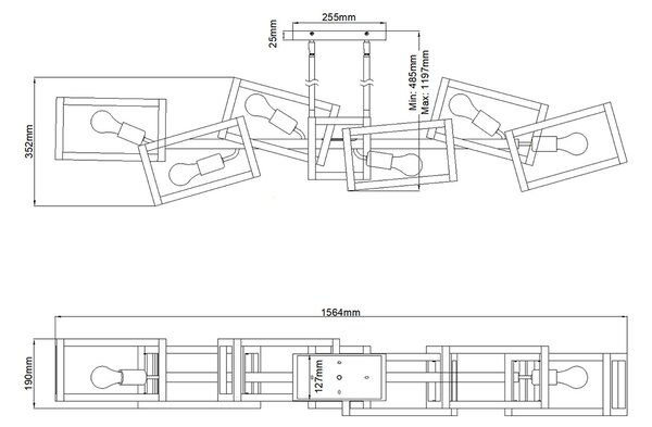 Quintiesse modern függeszték ensemble csiszolt bronz elsqn-ensemble6-bb