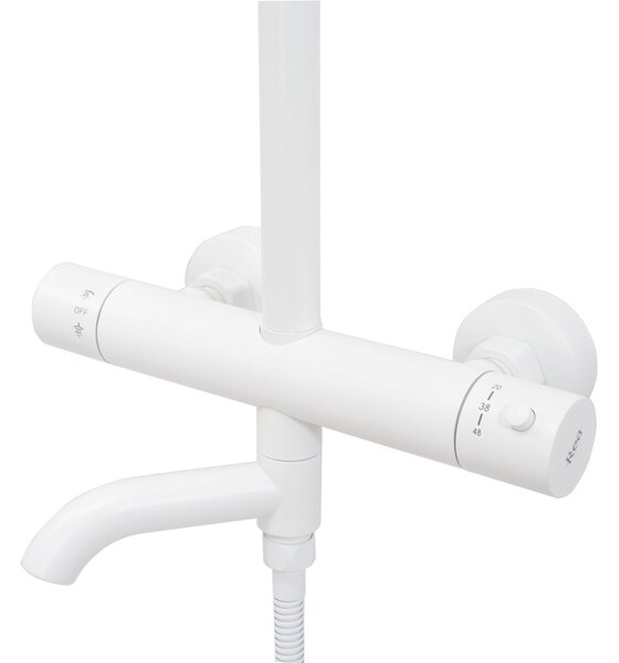Rea Lungo, zuhanygarnitúra termosztatikus csapteleppel, fehér, REA-P6608