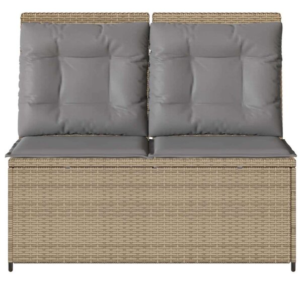 VidaXL Polyrattan Dönthető Kerti Pad - Bézs - 2 személyes