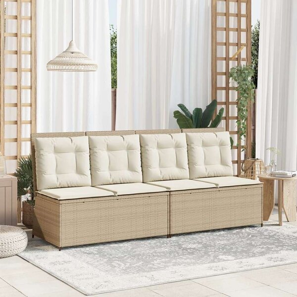 VidaXL Kert Pad - Polyrattan - Dönthető - 108x67x95cm